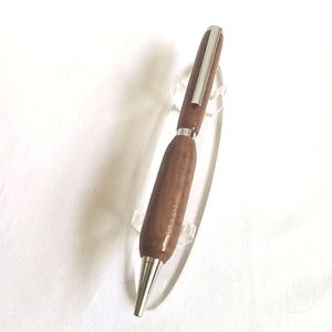 Elegant Artisan Crafted Wooden Twist Pen With Chrome Accents
